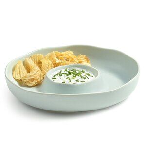 Oake Ceramic Chip and Dip Server Created for Macy S - Blue